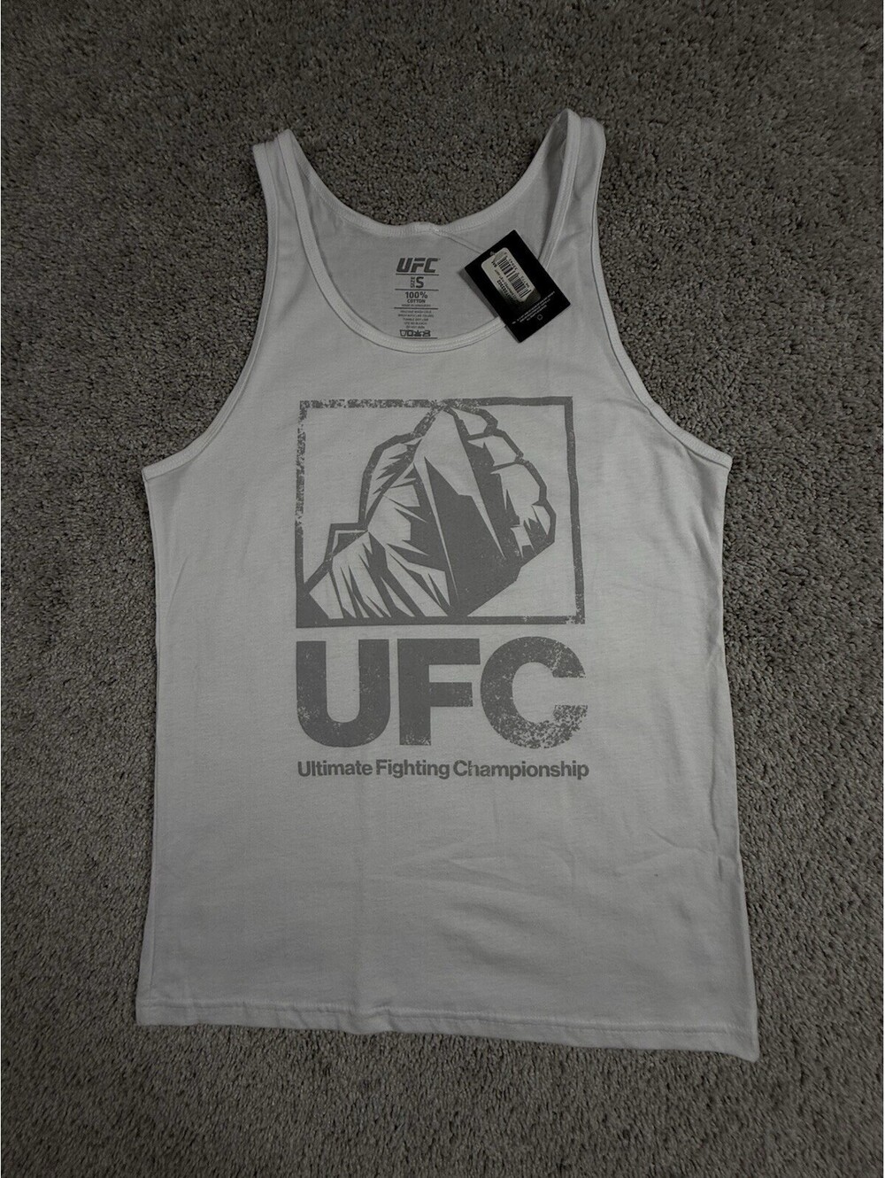 NWT UFC Logo Tank Top Women’s Size Small White Oversized